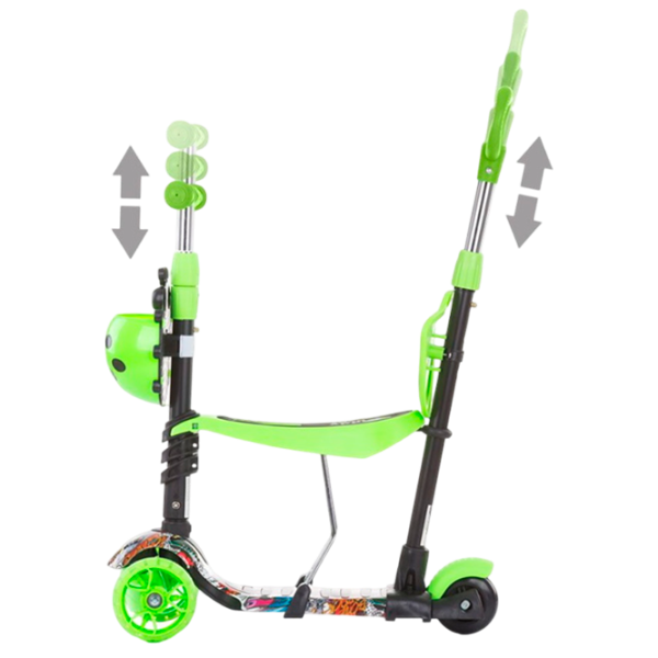 Детский трёхколёсный самокат Chipolino Kiddy Evo (DSKIEH022GG) 20 кг/ Зелёный photo 3 Детский трёхколёсный самокат Chipolino Kiddy Evo (DSKIEH022GG) 20 кг/ Зелёный photo 3