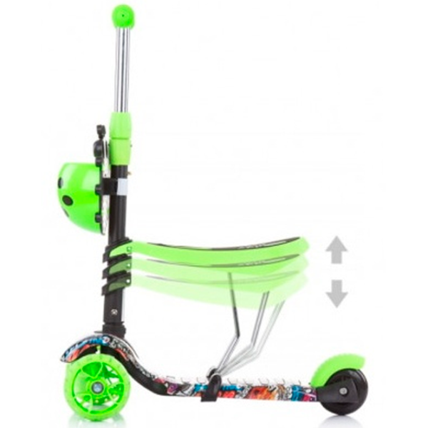 Детский трёхколёсный самокат Chipolino Kiddy Evo (DSKIEH022GG) 20 кг/ Зелёный photo 4 Детский трёхколёсный самокат Chipolino Kiddy Evo (DSKIEH022GG) 20 кг/ Зелёный photo 4