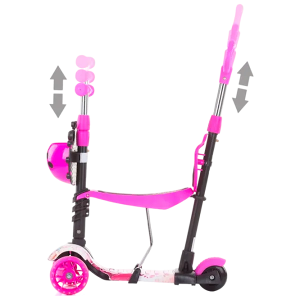 Детский трёхколёсный самокат Chipolino Kiddy Evo (DSKIEH025LO) 20 кг/ Розовый photo 3 Детский трёхколёсный самокат Chipolino Kiddy Evo (DSKIEH025LO) 20 кг/ Розовый photo 3