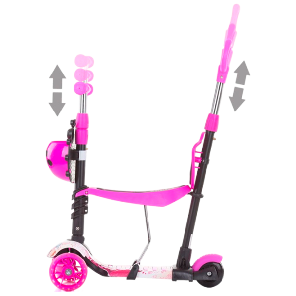 Детский трёхколёсный самокат Chipolino Kiddy Evo (DSKIEH025LO) 20 кг/ Розовый photo 3 Детский трёхколёсный самокат Chipolino Kiddy Evo (DSKIEH025LO) 20 кг/ Розовый photo 3