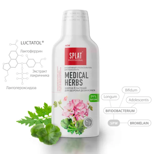 Ополаскиватели для рта Splat Professional Medical Herbs 275 мл photo 3 Ополаскиватели для рта Splat Professional Medical Herbs 275 мл photo 3
