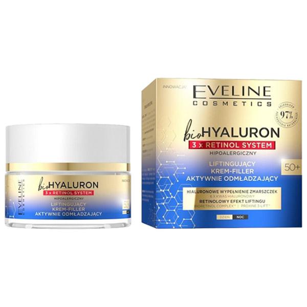 Cremă pentru față Eveline Cosmetics Bio Hyaluron+Retinol Toate tipurile/ 50 ml photo 1 Cremă pentru față Eveline Cosmetics Bio Hyaluron+Retinol Toate tipurile/ 50 ml photo 1