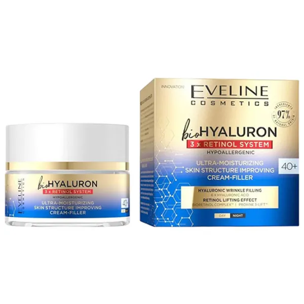 Крем для лица Eveline Cosmetics Bio Hyaluron+Retinol Все типы/ 50 мл photo 1 Крем для лица Eveline Cosmetics Bio Hyaluron+Retinol Все типы/ 50 мл photo 1