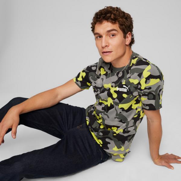 Футболка для мужчин Puma Ess+ Camo Aop Tee 100% хлопок/ Серый photo 3