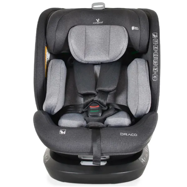Scaun auto Cangaroo Draco I-Size  0 luni - 12 ani / 36 kg / Gray photo 6