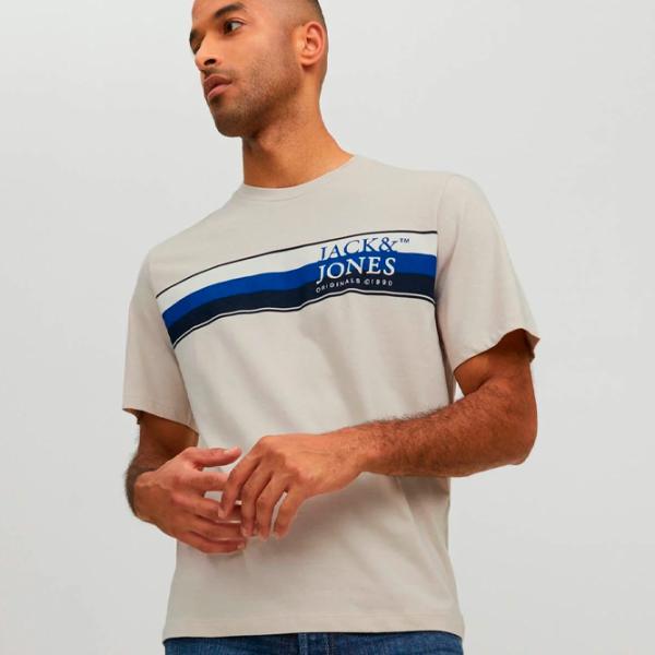 Tricou pentru bărbați Jack & Jones JORCODYY TEE SS CREW NECK 100% bumbac/ Beige photo 2