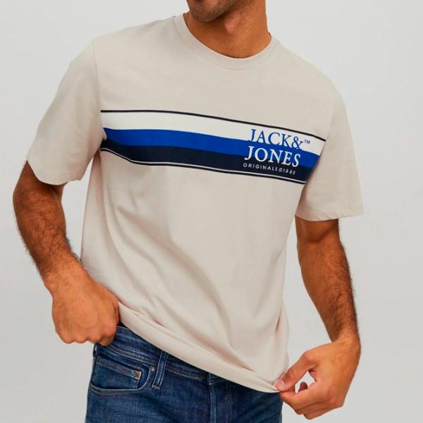 Tricou pentru bărbați Jack & Jones JORCODYY TEE SS CREW NECK 100% bumbac/ Beige photo 4