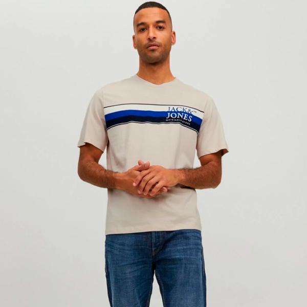 Tricou pentru bărbați Jack & Jones JORCODYY TEE SS CREW NECK 100% bumbac/ Beige photo 5