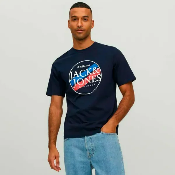 Tricou pentru bărbați Jack & Jones JORCODYY TEE SS CREW NECK 100% bumbac/ Navy photo 4