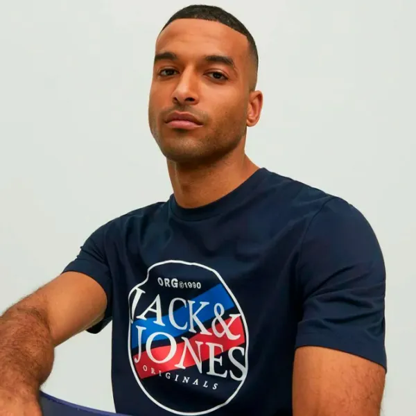 Tricou pentru bărbați Jack & Jones JORCODYY TEE SS CREW NECK 100% bumbac/ Navy photo 6