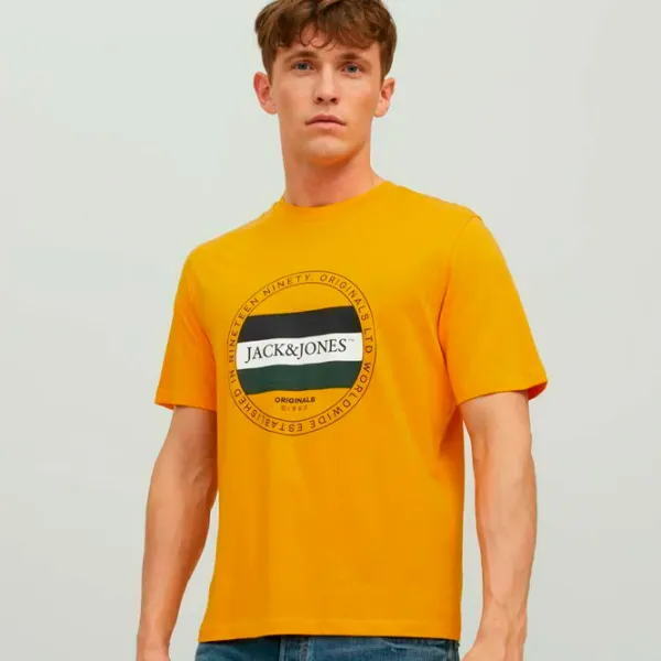 Tricou pentru bărbați Jack & Jones JORCODYY TEE SS CREW NECK 100% bumbac/ Orange photo 2