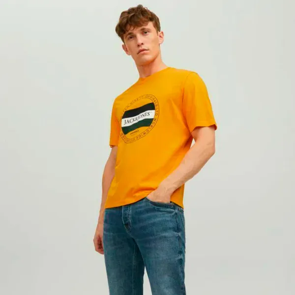 Tricou pentru bărbați Jack & Jones JORCODYY TEE SS CREW NECK 100% bumbac/ Orange photo 4