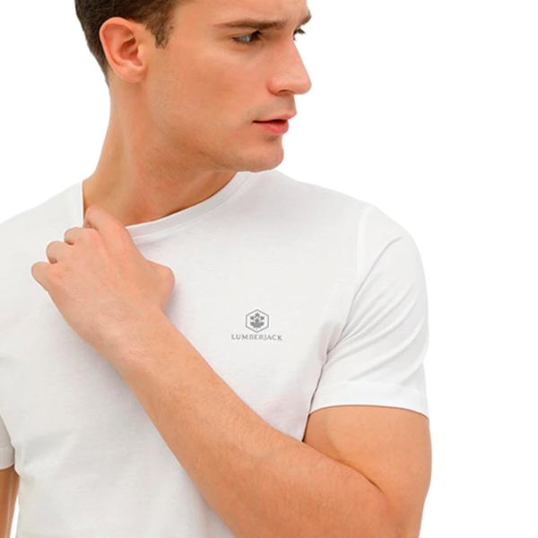 Tricou pentru bărbați Lumberjack M-CT102 BSC C NK T-SH 100% bumbac/ White photo 3