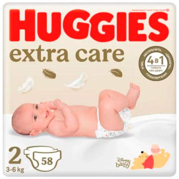 Подгузники для детей Huggies Extra Care JumboPack 2 3 - 6 кг / 58 шт. photo 1
