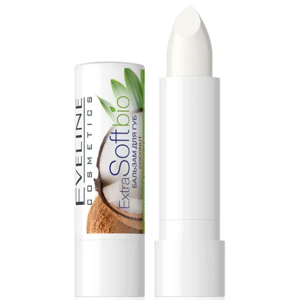 Бальзамы для губ Eveline Cosmetics Extra Soft bio Coconut 10 мл/ White photo 1 Бальзамы для губ Eveline Cosmetics Extra Soft bio Coconut 10 мл/ White photo 1
