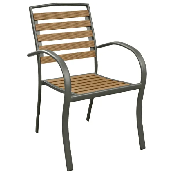 Scaun de grădină DecoPrim Coral Metal/ Lemn/ Brown Black photo 2