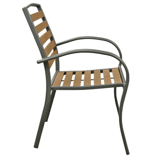 Scaun de grădină DecoPrim Coral Metal/ Lemn/ Brown Black photo 3