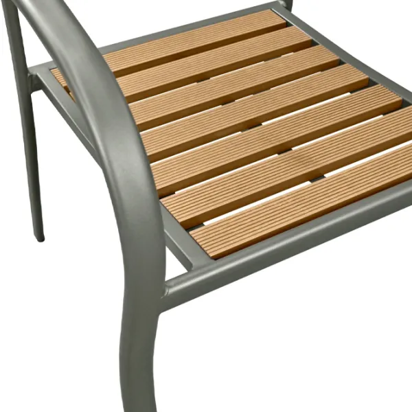 Scaun de grădină DecoPrim Coral Metal/ Lemn/ Brown Black photo 4