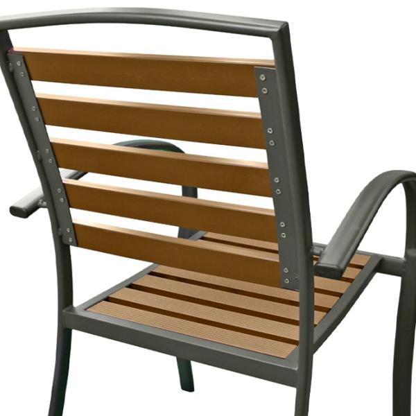 Scaun de grădină DecoPrim Coral Metal/ Lemn/ Brown Black photo 5