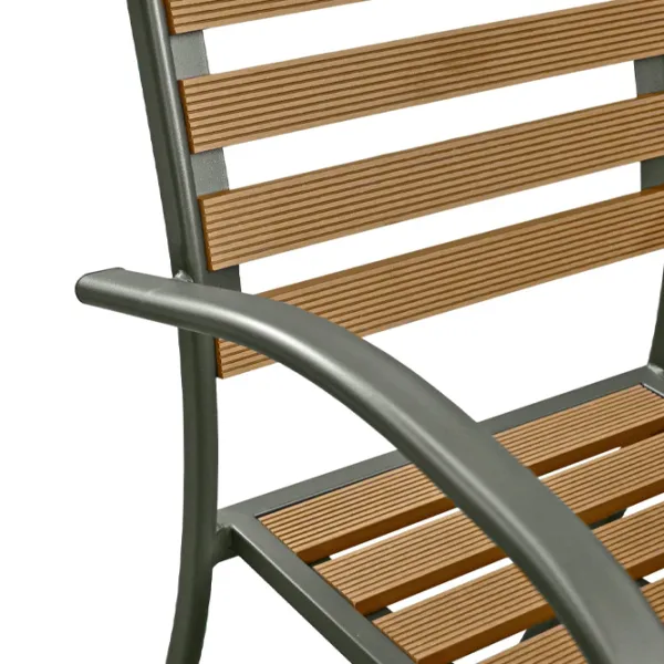 Scaun de grădină DecoPrim Coral Metal/ Lemn/ Brown Black photo 6