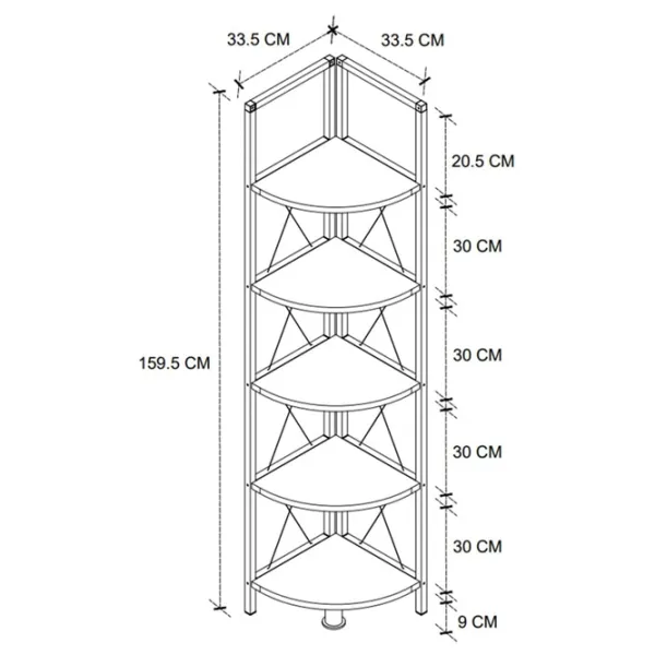 Стеллаж Fabulous 5663533 159.5см x x 33.5см cm/ Металл/ Black photo 2