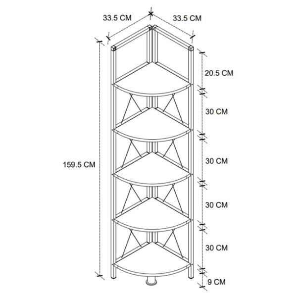 Стеллаж Fabulous 5663533 159.5см x x 33.5см cm/ Металл/ Black photo 2
