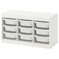 Стеллаж с контейнерами Ikea Trofast 56см x 99см x 44см cm/ Дерево/ White