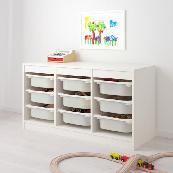Etajeră cu containere Ikea Trofast 56 x 99 x 44 cm/ Lemn/ White photo 2 Etajeră cu containere Ikea Trofast 56 x 99 x 44 cm/ Lemn/ White photo 2