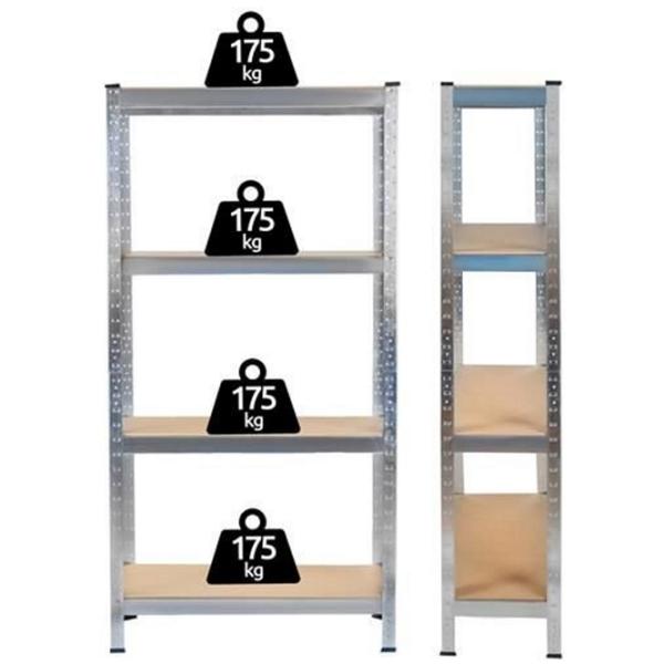 Стеллаж Malatec 2720 150см x 75см x 30см cm/ Металл/ Silver photo 2 Стеллаж Malatec 2720 150см x 75см x 30см cm/ Металл/ Silver photo 2