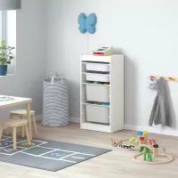 Стеллаж с контейнерами Ikea Trofast 94см x 46см x 30см cm/ ЛДСП/ White photo 2