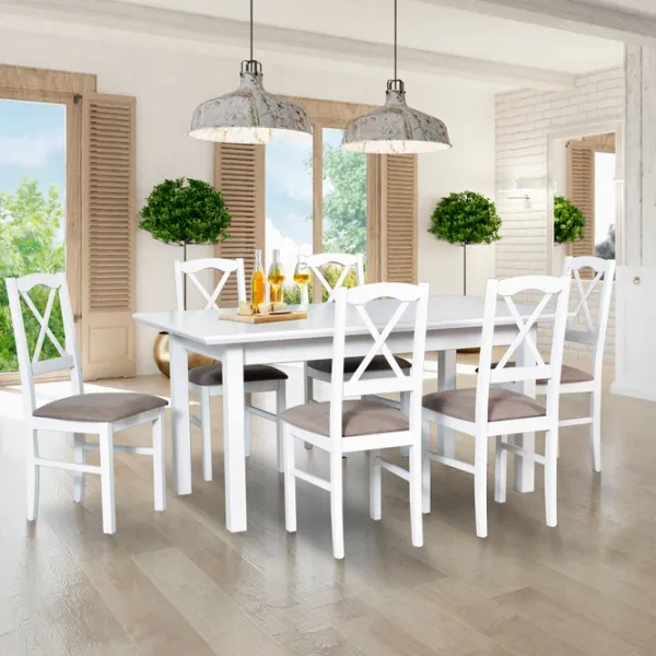 Masă de bucătărie extensibilă Drewmix WENUS 5 LS MDF/ White photo 2 Masă de bucătărie extensibilă Drewmix WENUS 5 LS MDF/ White photo 2