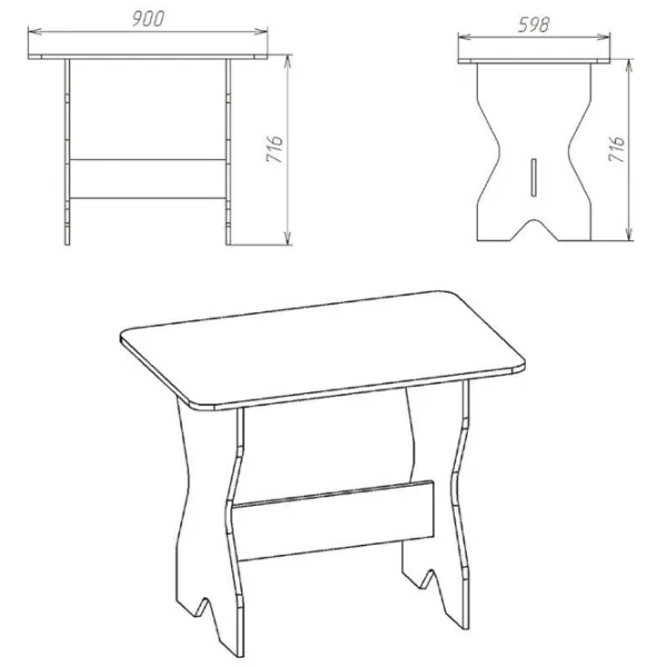 Кухонный стол раскладной KompaniT КС- 1 ДСП/ Венге photo 2