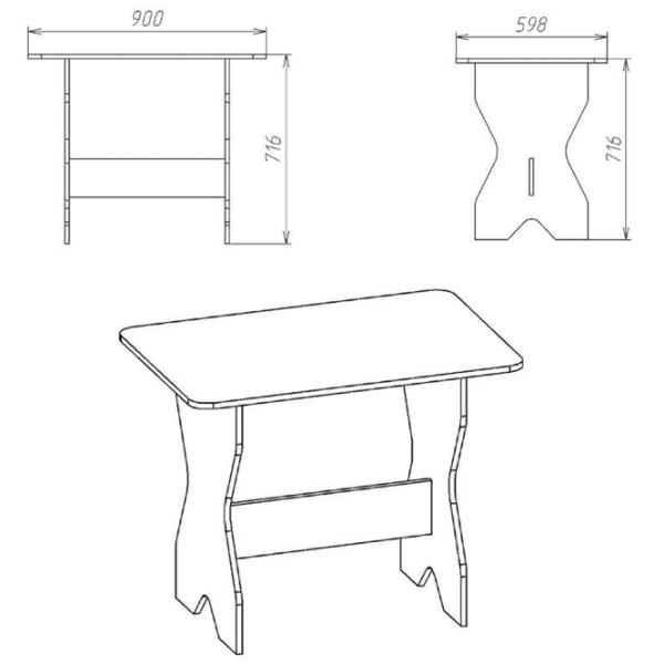 Кухонный стол раскладной KompaniT КС- 1 ДСП/ Венге photo 2