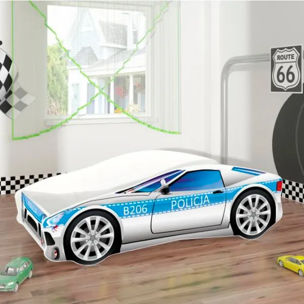 Pat pentru copii MyKids Race Car 80 x 160 cm/ PAL/ Blue photo 3