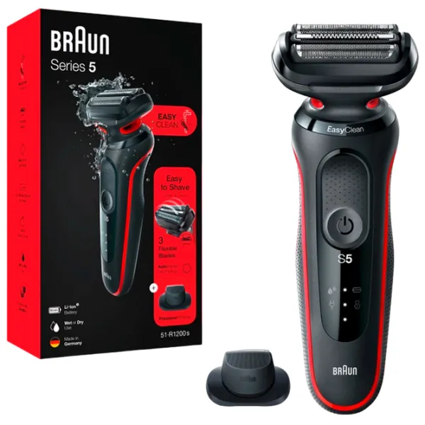 Aparat de bărbierit electric Braun 51-R1200s Black Red photo 3