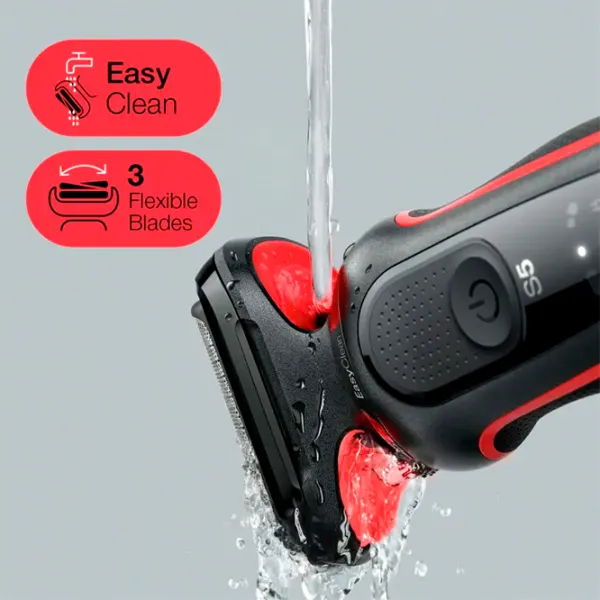 Aparat de bărbierit electric Braun 51-R1200s Black Red photo 4