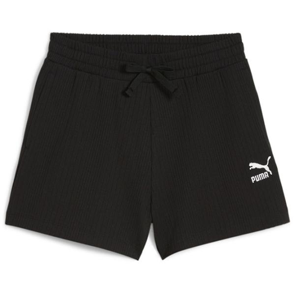 Pantaloni scurți pentru femei Puma Classics Ribbed A-Line L/ Black photo 1 Pantaloni scurți pentru femei Puma Classics Ribbed A-Line L/ Black photo 1