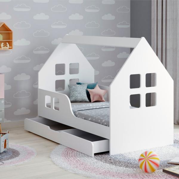Детская кровать Happy Babies House Windows L2 70 x 140 см / ЛДСП / Белый photo 3