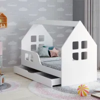 Детская кровать Happy Babies House Windows L2 70 x 140 см / ЛДСП / Белый photo 3