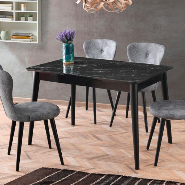 Masă de bucătărie extensibilă Necoline Lotus PAL/ Black photo 2