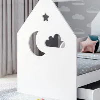 Детская кровать Happy Babies House Cloud L02 70 x 140 см / ЛДСП / Белый photo 2