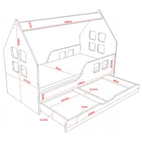 Детская кровать Happy Babies House Cloud L02 70 x 140 см / ЛДСП / Белый photo 4