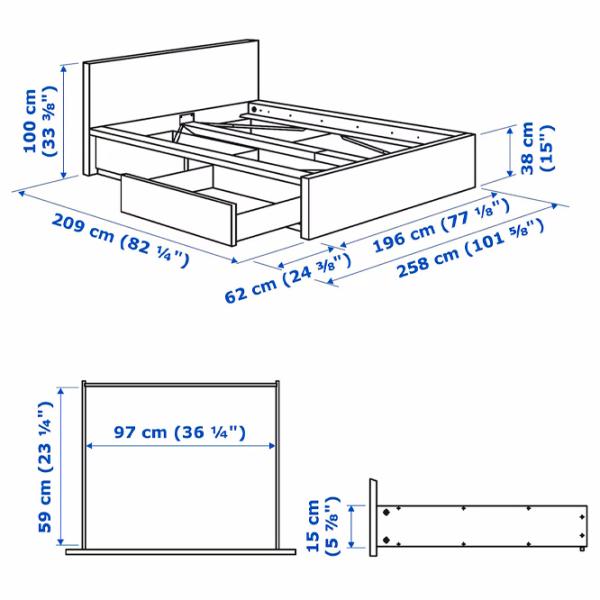 Pat Ikea Malm Luroy 2 180 x 200 cm/ Furnir/ White photo 5 Pat Ikea Malm Luroy 2 180 x 200 cm/ Furnir/ White photo 5