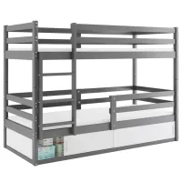 Pat pentru copii BMS Group Bingo 80 x 190 cm/ Masiv/ Graphite