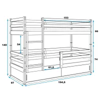 Детская кровать BMS Group Bingo 80 x 190 см/ Массив/ Графитовый photo 4