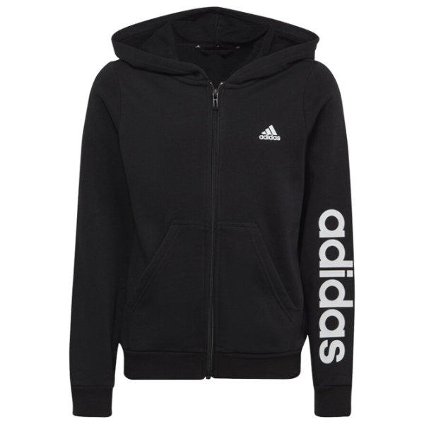 Hanorac pentru fetiţe Adidas Essentials linear logo full-zip 170/ Black photo 1 Hanorac pentru fetiţe Adidas Essentials linear logo full-zip 170/ Black photo 1