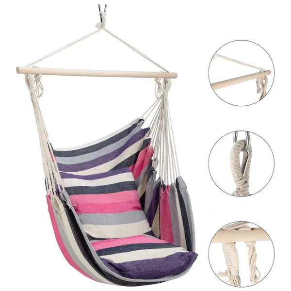 Стул-гамак Nils Camp Brazilian NC3107 100 кг/ Хлопок/ Pink photo 6 Стул-гамак Nils Camp Brazilian NC3107 100 кг/ Хлопок/ Pink photo 6