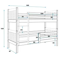 Детская кровать BMS Group Carino 80 x 190 см/ Массив/ White photo 3