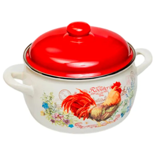 Cratiță Metalac Сocoșul de aur 5.3 l Oțel emailat/ White photo 1 Cratiță Metalac Сocoșul de aur 5.3 l Oțel emailat/ White photo 1