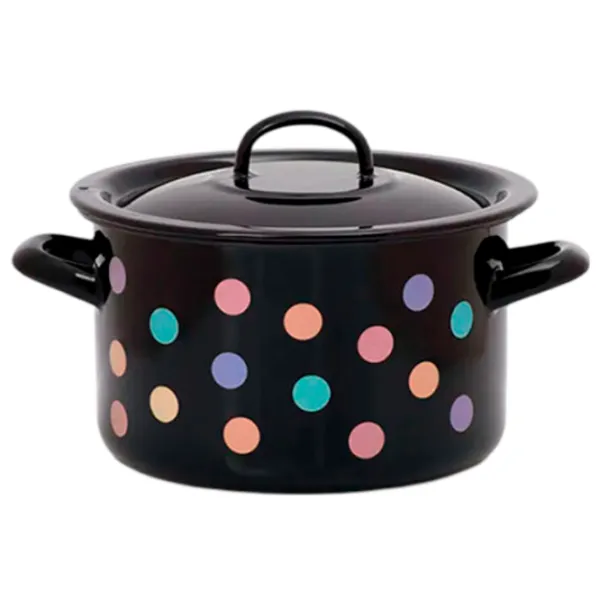 Cratiță Metalac Buline colorate 3 l Oțel emailat/ Black photo 1 Cratiță Metalac Buline colorate 3 l Oțel emailat/ Black photo 1